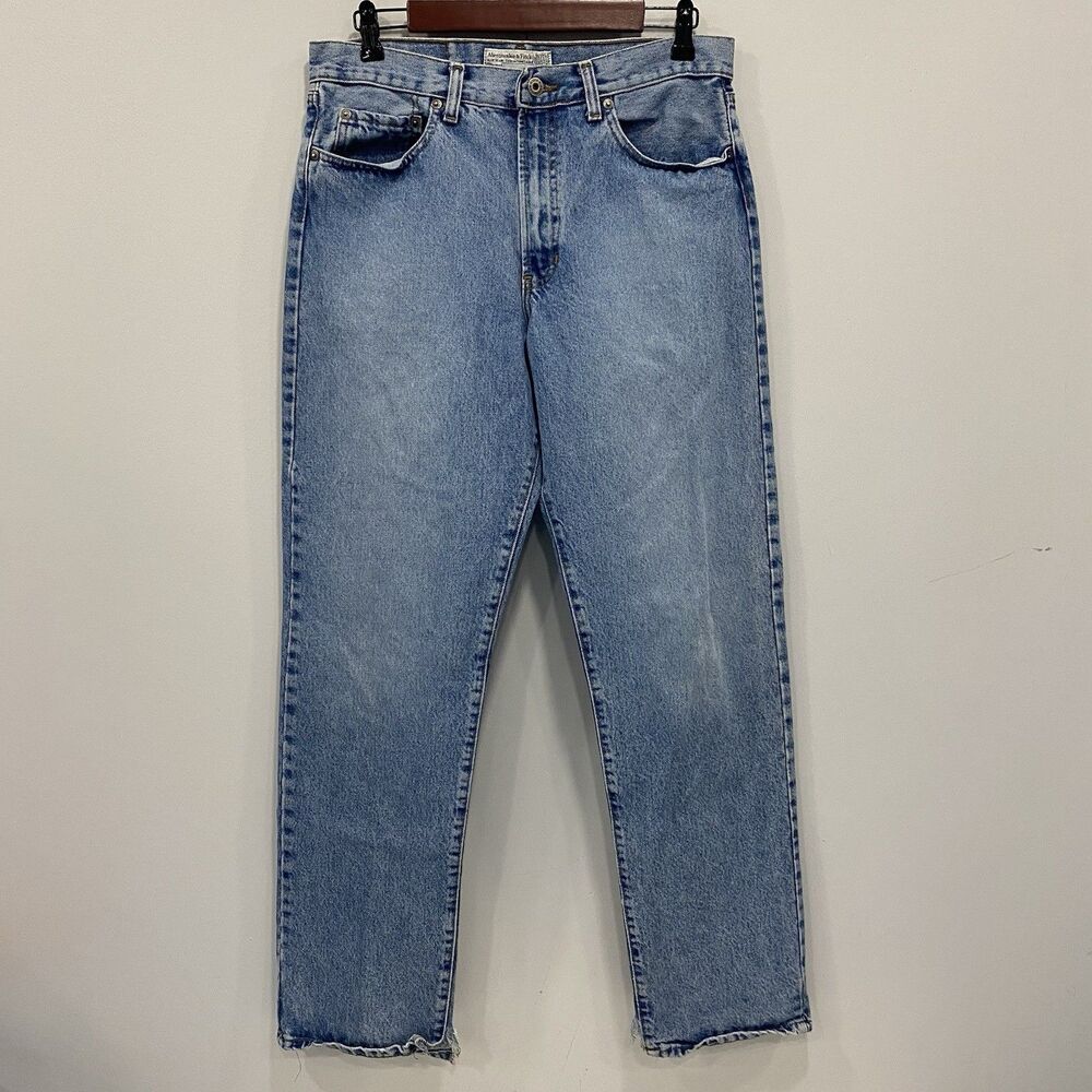VTG Abercrombie & Fitch Womens 10 High Rise Relaxed Straight Leg Blue Jeans USA